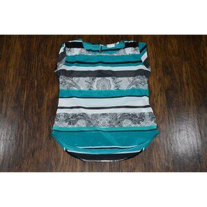 New York & Company Blouse Womens Medium Multi Striped Sleeveless  Pullover